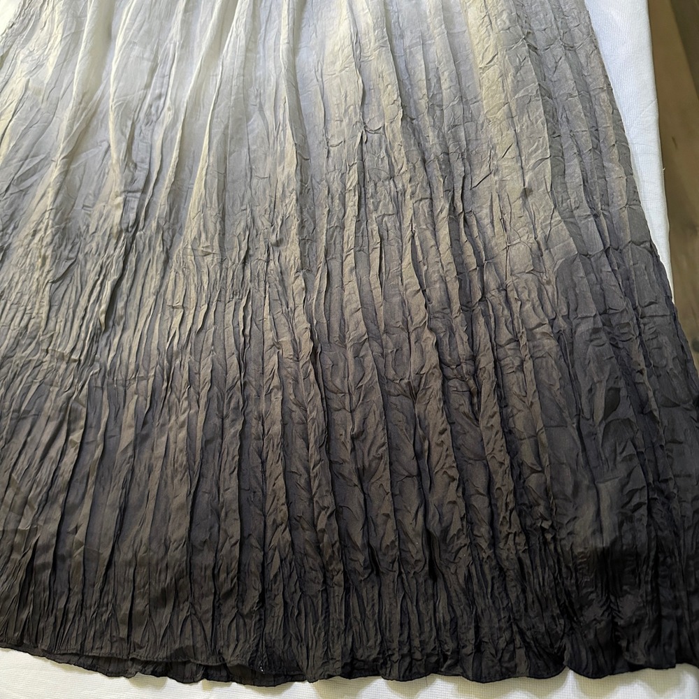 WHBM 100% Silk Ombre Crinkle Maxi Skirt Lined S Boho Whimsygoth Fairycore Grunge - Picture 11 of 13